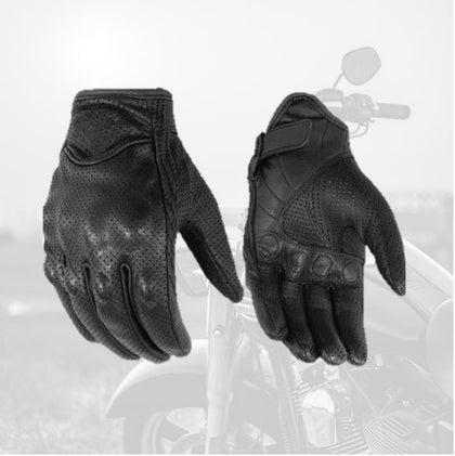 Leather Motorcycle Gloves with Background