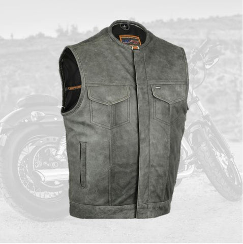 Leather Motorcycle Vest with Background