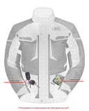 Daniel Smart Mfg. armored textile motorcycle touring jacket hi-vis pockets view