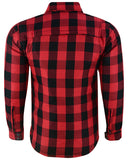 Daniel Smart Mfg. armored motorcycle flannel shirt back view