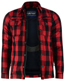 Daniel Smart Mfg. armored motorcycle flannel shirt front open view