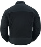 Daniel Smart Mfg. cross wind mesh motorcycle jacket with armor black back view