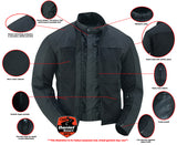 Daniel Smart Mfg. cross wind mesh motorcycle jacket with armor black features