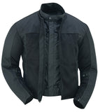Daniel Smart Mfg. cross wind mesh motorcycle jacket with armor black front open view