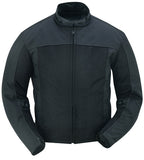 Daniel Smart Mfg. cross wind mesh motorcycle jacket with armor black front view
