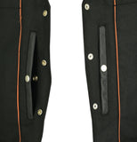 Daniel Smart Mfg. distressed gray leather motorcycle vest interior pockets