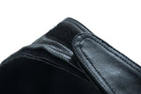 Daniel Smart Mfg. leather bandana with fleece lining Velcro closure view