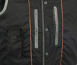 Daniel Smart Mfg. gray leather motorcycle vest interior pockets