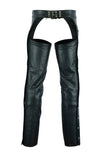Daniel Smart Mfg. leather motorcycle chaps with jean-style pockets model DS402 back view