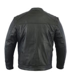 Daniel Smart Mfg. leather motorcycle cruiser jacket back view