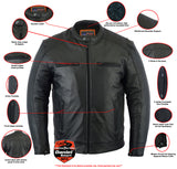 Daniel Smart Mfg. leather motorcycle cruiser jacket features
