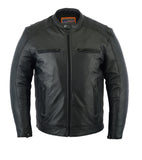 Daniel Smart Mfg. leather motorcycle cruiser jacket front view