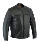 Daniel Smart Mfg. leather motorcycle cruiser jacket front angle