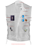 Daniel Smart Mfg. leather motorcycle vest with concealed holsters pockets view