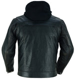 Daniel Smart Mfg. distressed leather motorcycle jacket back view