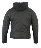 Daniel Smart Mfg. textile motorcycle cruiser jacket with removable hood back view