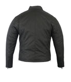 Daniel Smart Mfg. textile motorcycle cruiser jacket with removable hood back view without hood