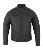 Daniel Smart Mfg. textile motorcycle cruiser jacket with removable hood front view without hood