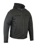 Daniel Smart Mfg. textile motorcycle cruiser jacket with removable hood front angle view