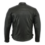 Daniel Smart Mfg. leather scooter-style motorcycle jacket back view