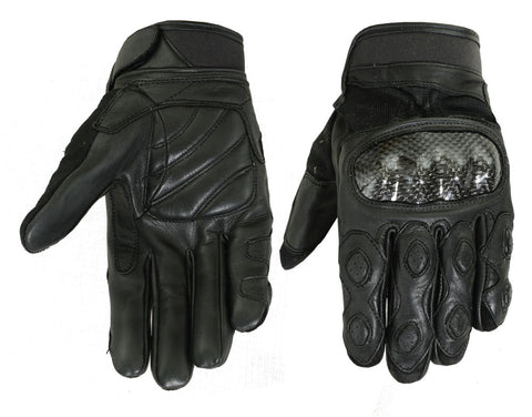 Daniel Smart Mfg. leather and textile sporty motorcycle glove model DS55BK