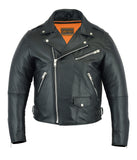 Daniel Smart Mfg. full-cut leather biker jacket front view