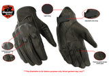 Daniel Smart Mfg. premium leather sporty motorcycle gloves features