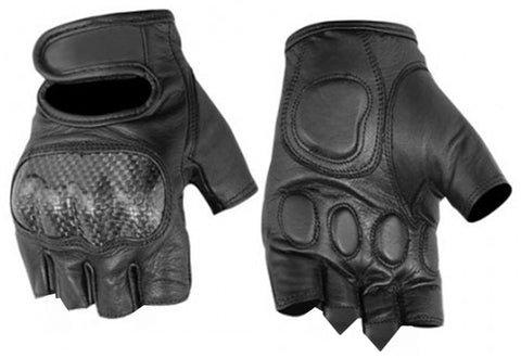 Daniel Smart Mfg. sporty leather fingerless motorcycle gloves with hard knuckles