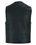 Daniel Smart Mfg. traditional leather motorcycle vest back view