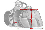 Daniel Smart Mfg. two-strap motorcycle saddlebag model DS342 size dimensions