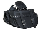 Daniel Smart Mfg. two-strap studded motorcycle saddlebag model DS312S angle view