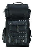 Daniel Smart Mfg. updated sissy bar touring bag with studs front view
