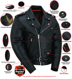 Daniel Smart Mfg. live to ride ride to live leather jacket features view