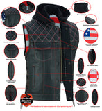 Daniel Smart Mfg. USA patriot vest with removable hood features