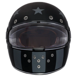 Daytona Helmets retro motorcycle helmet with Captain America stealth graphic front view