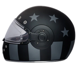Daytona Helmets retro motorcycle helmet with Captain America stealth graphic left side view