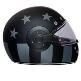 Daytona Helmets retro motorcycle helmet with Captain America stealth graphic right side view