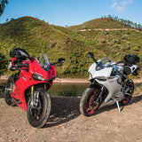 Ducati motorcycles with Kriega drypack travel kits