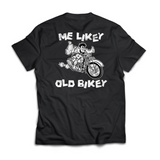Elders of Iron me likey old bikey vintage motorcycle t-shirt black back
