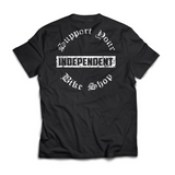 Elders of Iron support local motorcycle shops t-shirt black back