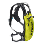Side view of Kriega Hydro2 motorcycle hydration pack in lime color