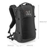 Size dimensions for Kriega R16 motorcycle backpack