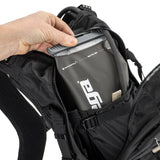 Hydration reservoir inside Kriega R20 motorcycle backpack