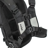 Detail view of Kriega R25 motorcycle backpack harness