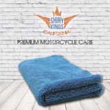 Shinykings microfiber cleaning towel with marketing overlay