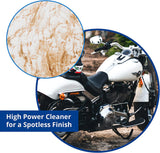 Information graphic on Shinykings Wash & Shine 66 waterless motorcycle wash & detailer