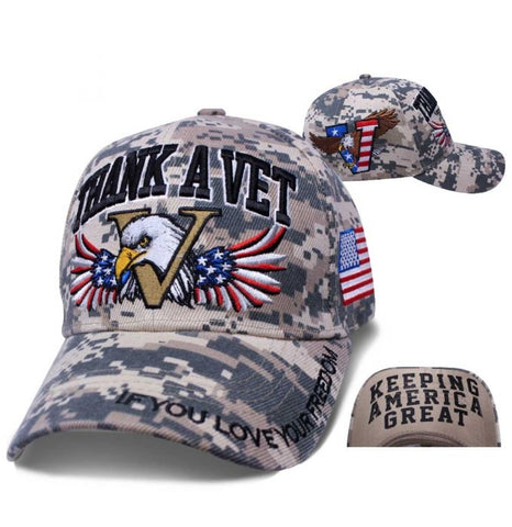 Hat with Thank a Vet if you Love Your Freedom message