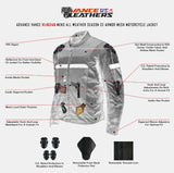 Vance Leathers 3-season mesh motorcycle jacket with CE armor features view
