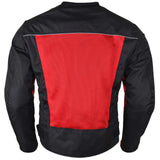 Vance Leathers armored 3-season red & black mesh motorcycle jacket VL1626RB back view