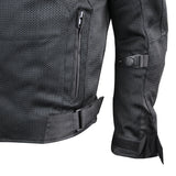 Vance Leather mass airflow reflective mesh motorcycle jacket with CE armor waist and cuff view